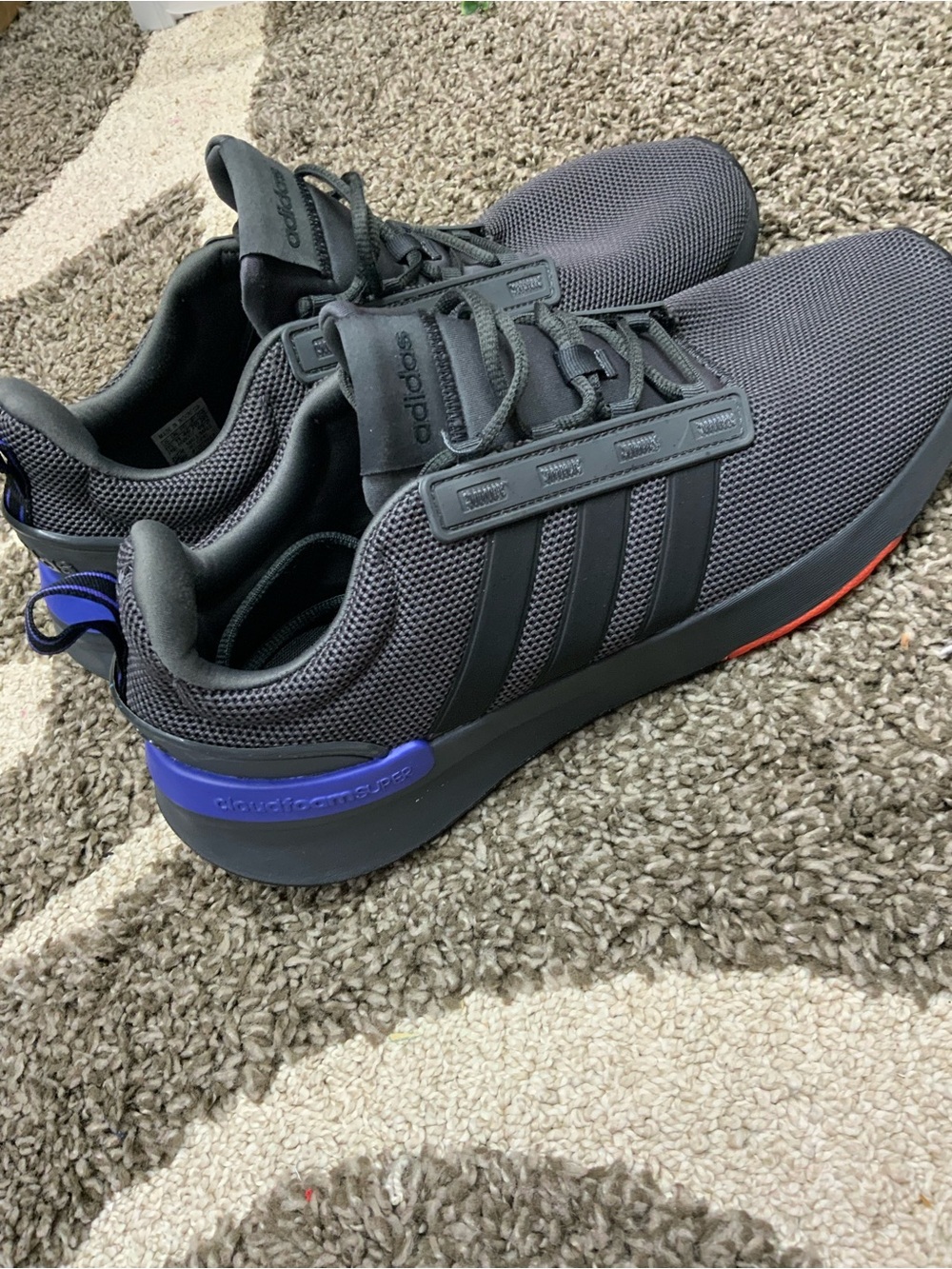 Adidas Racer TR21 GZ8185 Men’s Running Shoes Gray Black Purple Size 11.5